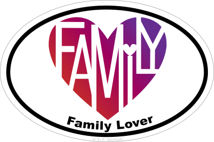 Family Lovers Heart® Oval Sticker