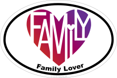 Family Lovers Heart® Oval Sticker