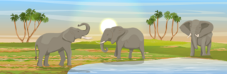 Family Of African Elephants Sticker