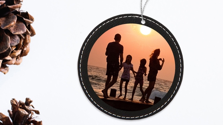 Family Photo On Custom Round Ornament