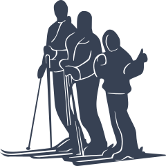 Family Skiing Sticker