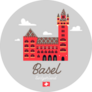 Famous Basel City, Switzerland Sticker