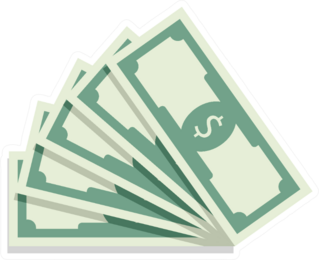 Fan Of Banknotes Sticker