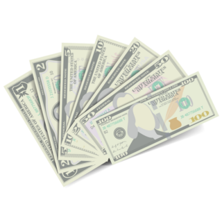 Fan of Dollar Bills Sticker