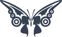 Fancy Butterfly With Circles Sticker