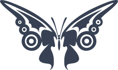 Fancy Butterfly With Circles Sticker