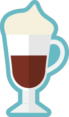 Fancy Coffee Drink With Whipped Cream Sticker