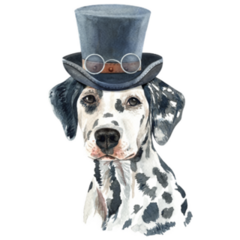 Fancy Dalmatian Hat Sticker