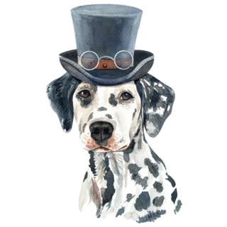 Fancy Dalmatian Hat Sticker