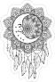 Fancy Dreamcatcher Mustache Moon Sticker
