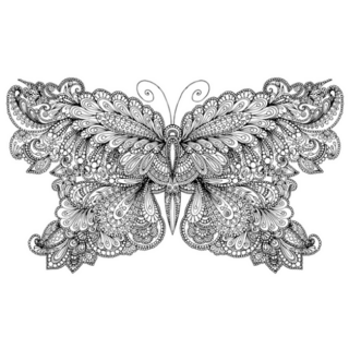 Fancy Line Art Bohemian Butterfly Illustration Sticker