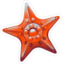 Fancy Red Starfish Sticker