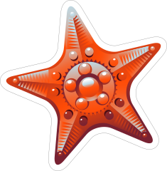 Fancy Red Starfish Sticker