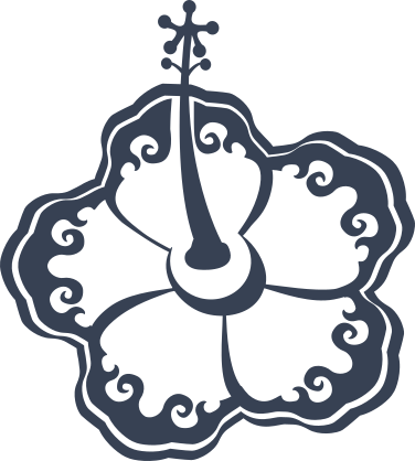 Fancy Swirly Hibiscus Flower Sticker