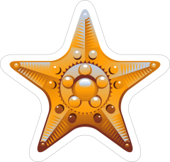 Fancy Yellow Starfish Sticker