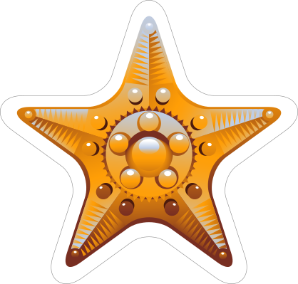 Fancy Yellow Starfish Sticker