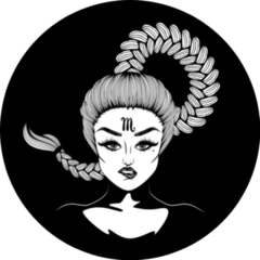 Fantasy Scorpio Girl On Black Sticker