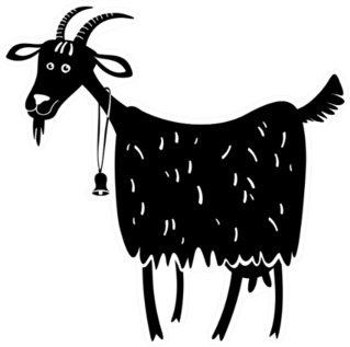Farm Animal. Cartoon Goat. Sticker