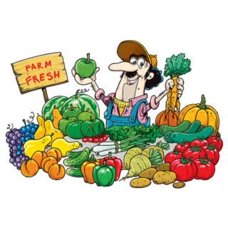 Farm Fresh Fruit And Vegetables Market Sticker