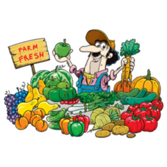 Farm Fresh Fruit And Vegetables Market Sticker