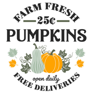 Farm Fresh Pumpkins Fall Illustration Sticker