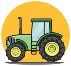 Farm Tractor Illustration John Deere Sticker