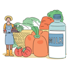 Farmer Standing With Crops Fresh Local Sticker