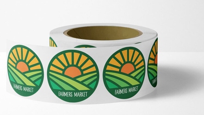 Farmers Market Circle Roll Labels
