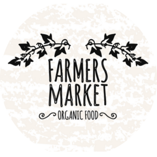 Farmers Market Fresh, Organic Food Lettering Sticker