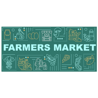 Farmers Market Word Concept Farming Sticker