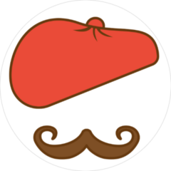 Fashion Beret Mustache Sticker
