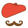 Fashion Beret Mustache Sticker