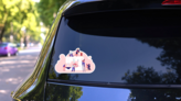 Fashion Design Concept Dressmakers/Tailors Illustration Sticker on a Rear Car Window (New) example