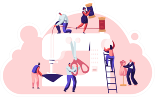 Fashion Design Concept Dressmakers/Tailors Illustration Sticker