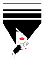Fashion Elegant Woman Abstract Hairdressing Sticker
