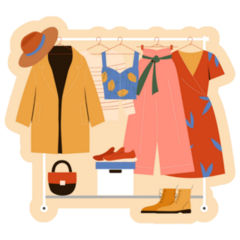 Fashion Garment Rack Sticker