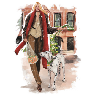 Fashion Girl Dalmatian Sticker