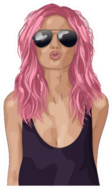 Fashion Girl In Sunglasses Sticker