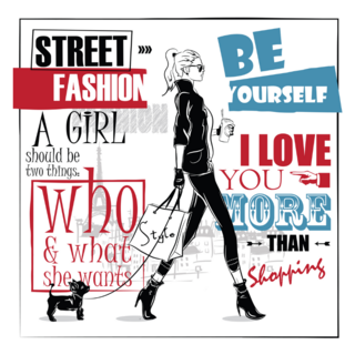 Fashion Girl Lettering Sticker