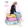 Fashion Girl Time To Travel Sticker