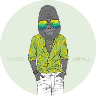 Fashion Gorilla Sticker