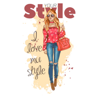Fashion Look Beautiful Stylish Sketch Sticker