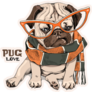 Fashion Pug Sticker