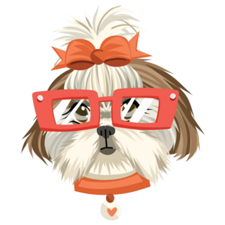 Fashion Shih Tzu Glasses Sticker