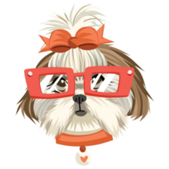 Fashion Shih Tzu Glasses Sticker