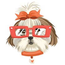 Fashion Shih Tzu Glasses Sticker