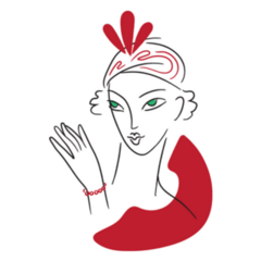 Fashion Sketch In 20s Style Sticker