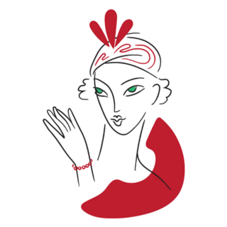 Fashion Sketch In 20s Style Sticker