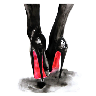 Fashion Sketch Red Bottom Heels Sticker
