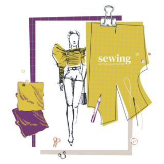 Fashion Sketch Sewing Sticker